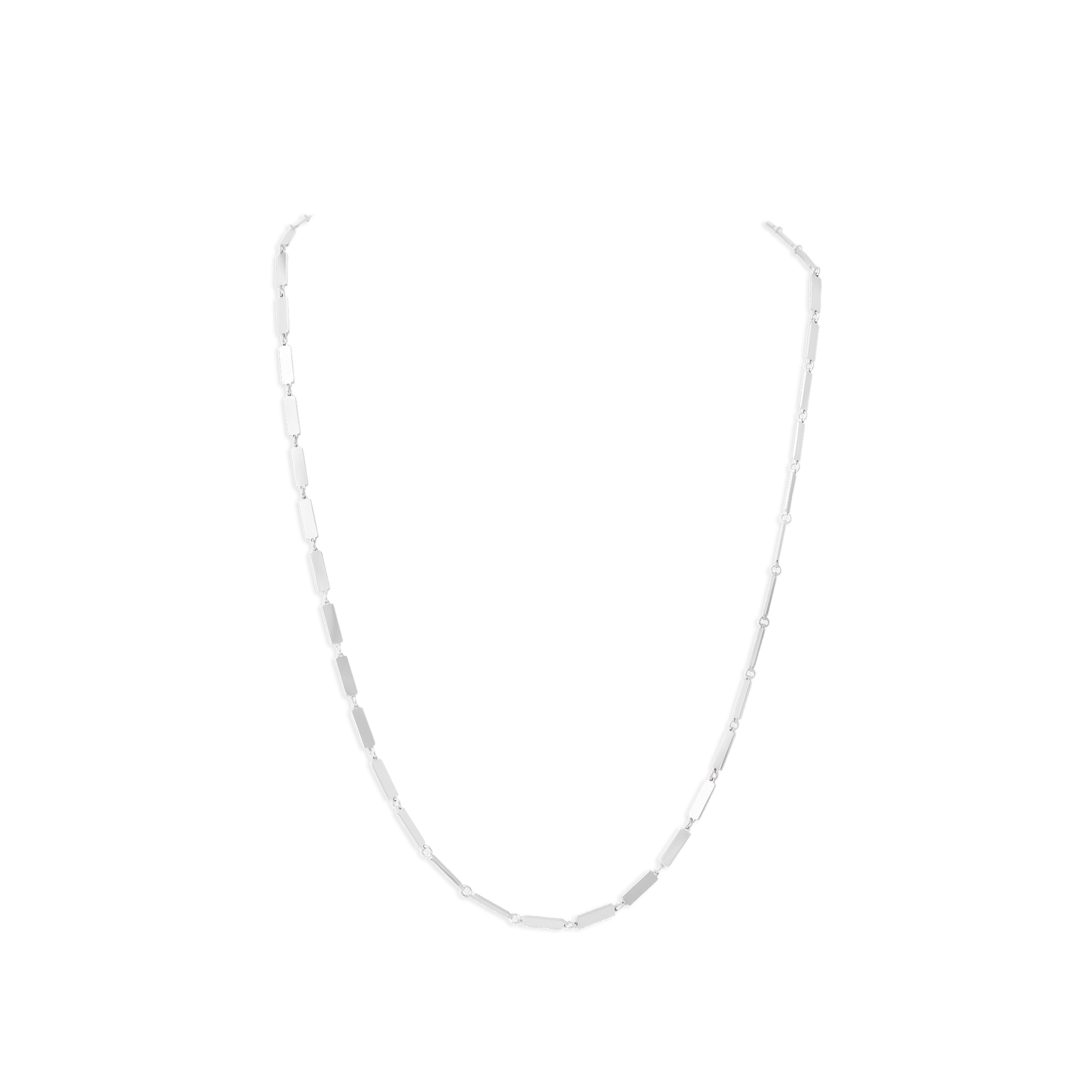 Full Bar Necklace 14K White Gold - BluScarpa