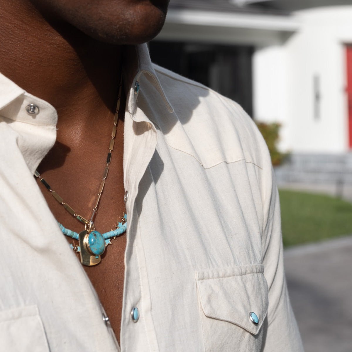Full Bar Necklace 14K Yellow Gold - BluScarpa