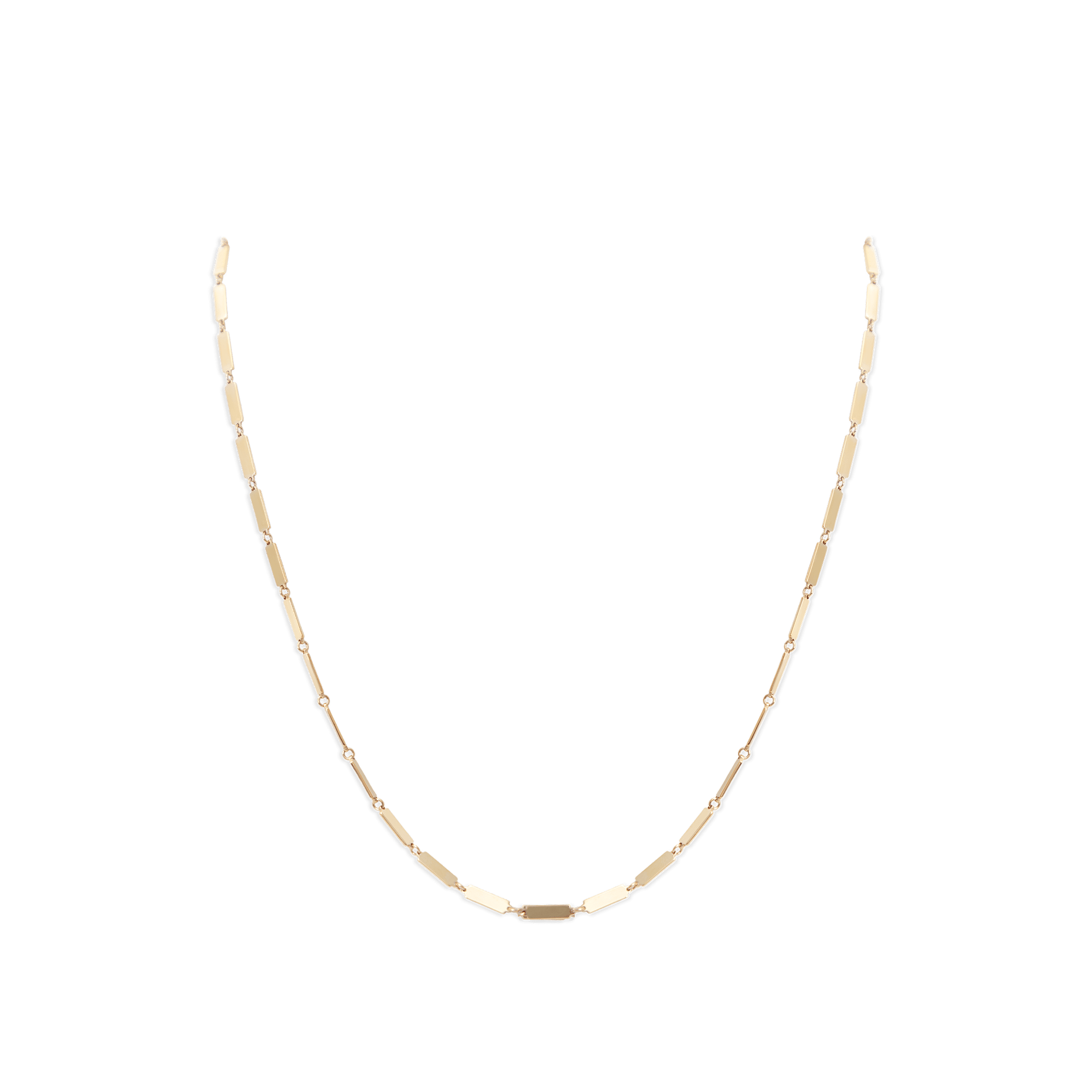 Full Bar Necklace 14K Yellow Gold - BluScarpa