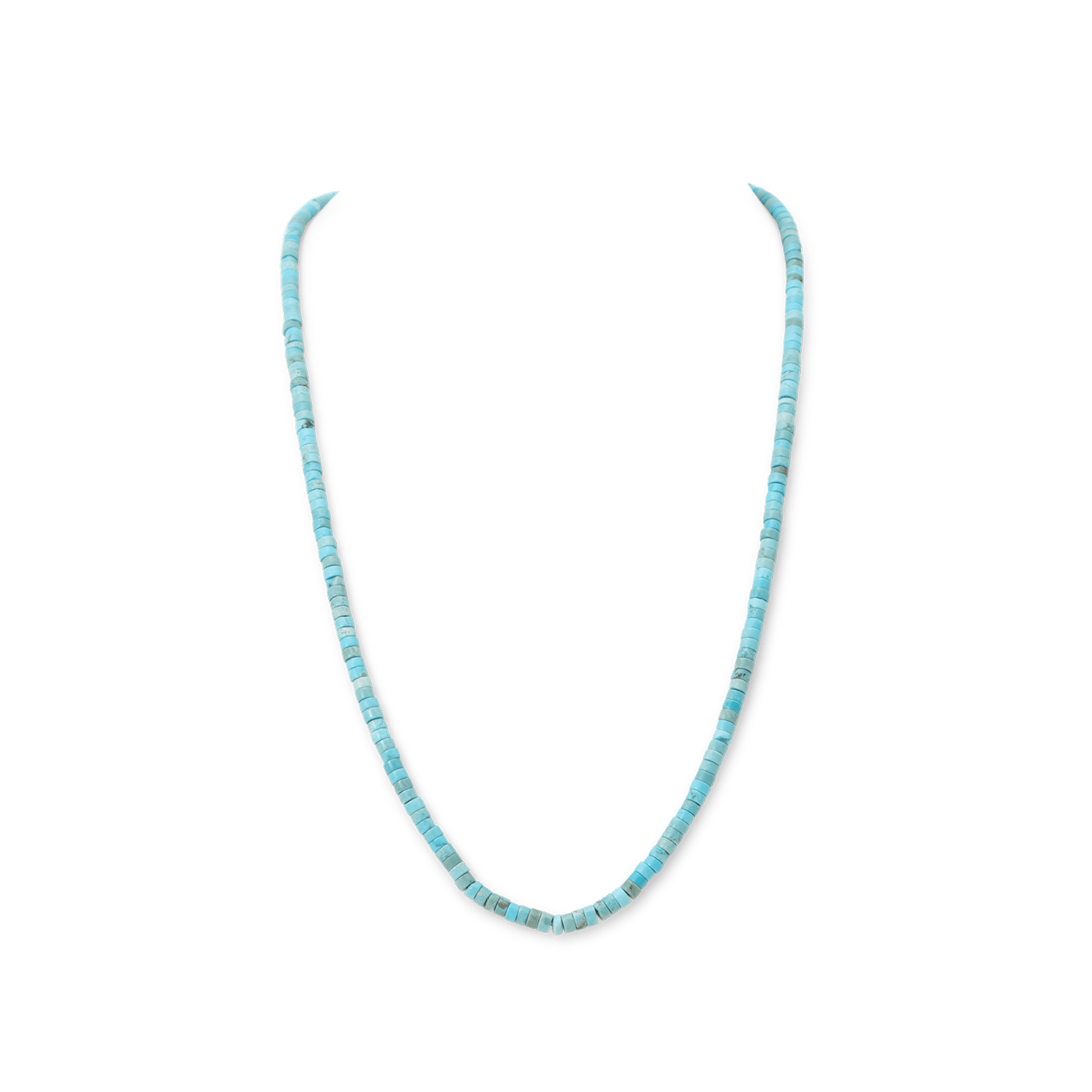 Heishi Turquoise Necklace - 24" / 14k gold - BluScarpa