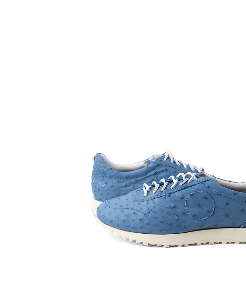 La Ostrich Indigo Runner Sneakers