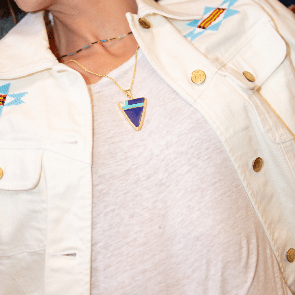 Inlay Santa Fe Pendant Necklace - BluScarpa