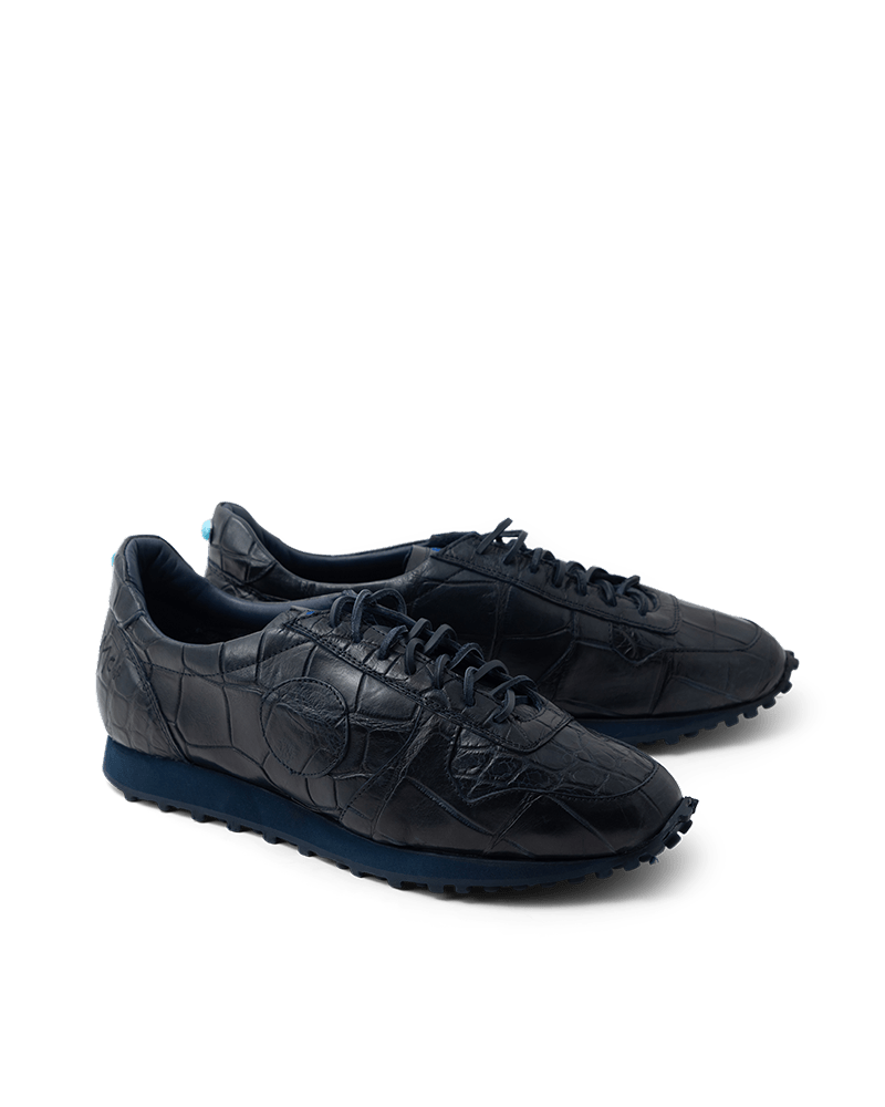 La Crocodile Navy Runner Sneakers - BluScarpa