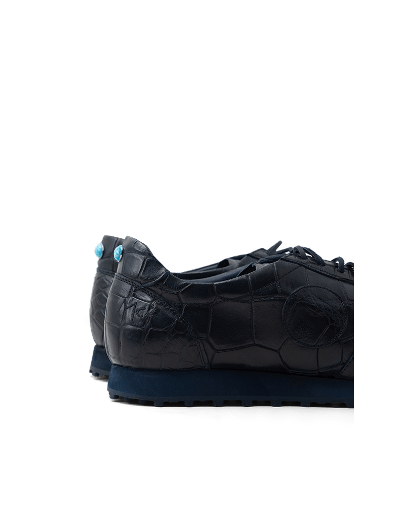 La Crocodile Navy Runner Sneakers - BluScarpa