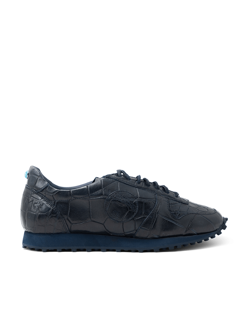 La Crocodile Navy Runner Sneakers - BluScarpa