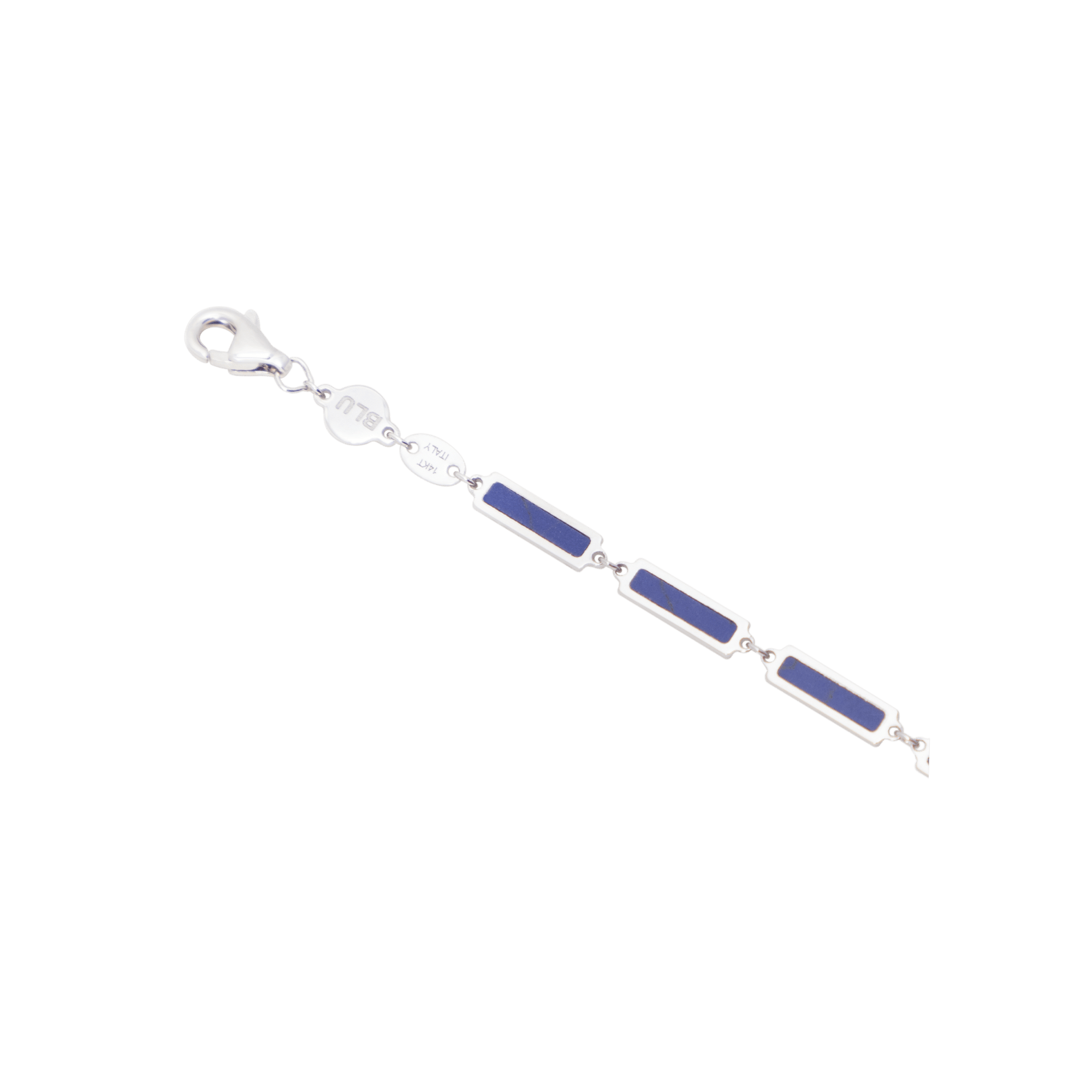 Lapis Bar Bracelet 14K White Gold - BluScarpa