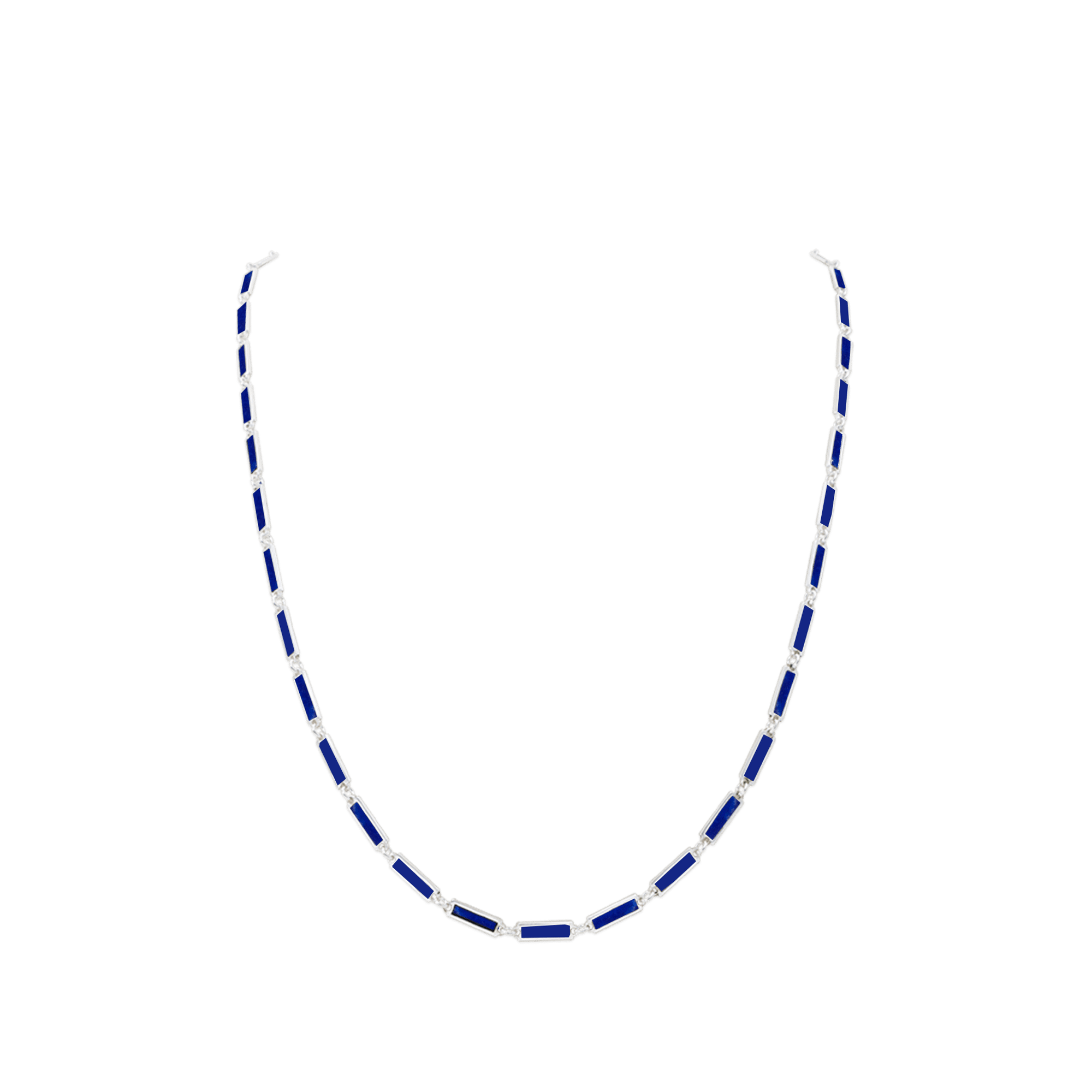 Lapis Bar Necklace Sterling Silver - BluScarpa