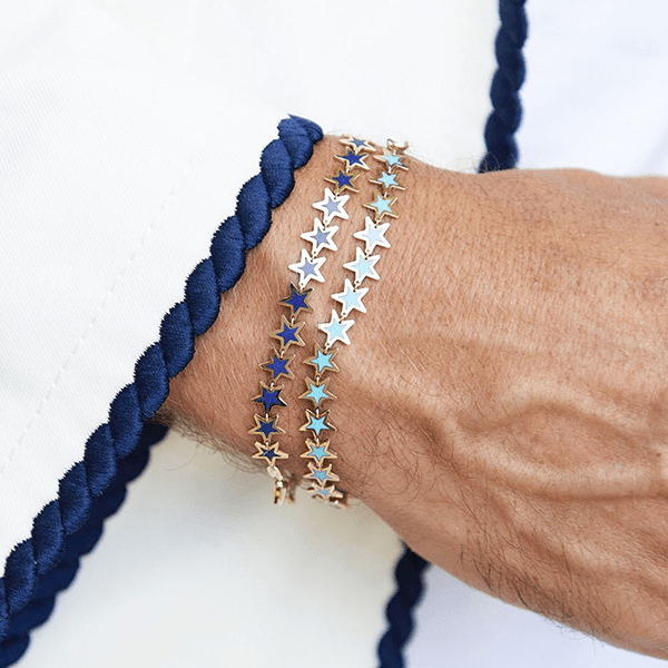 Lapis Star Bracelet 14K Yellow Gold - BluScarpa