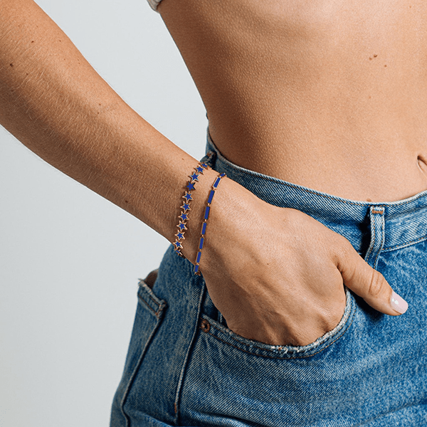 Lapis Star Bracelet 14K Yellow Gold - BluScarpa