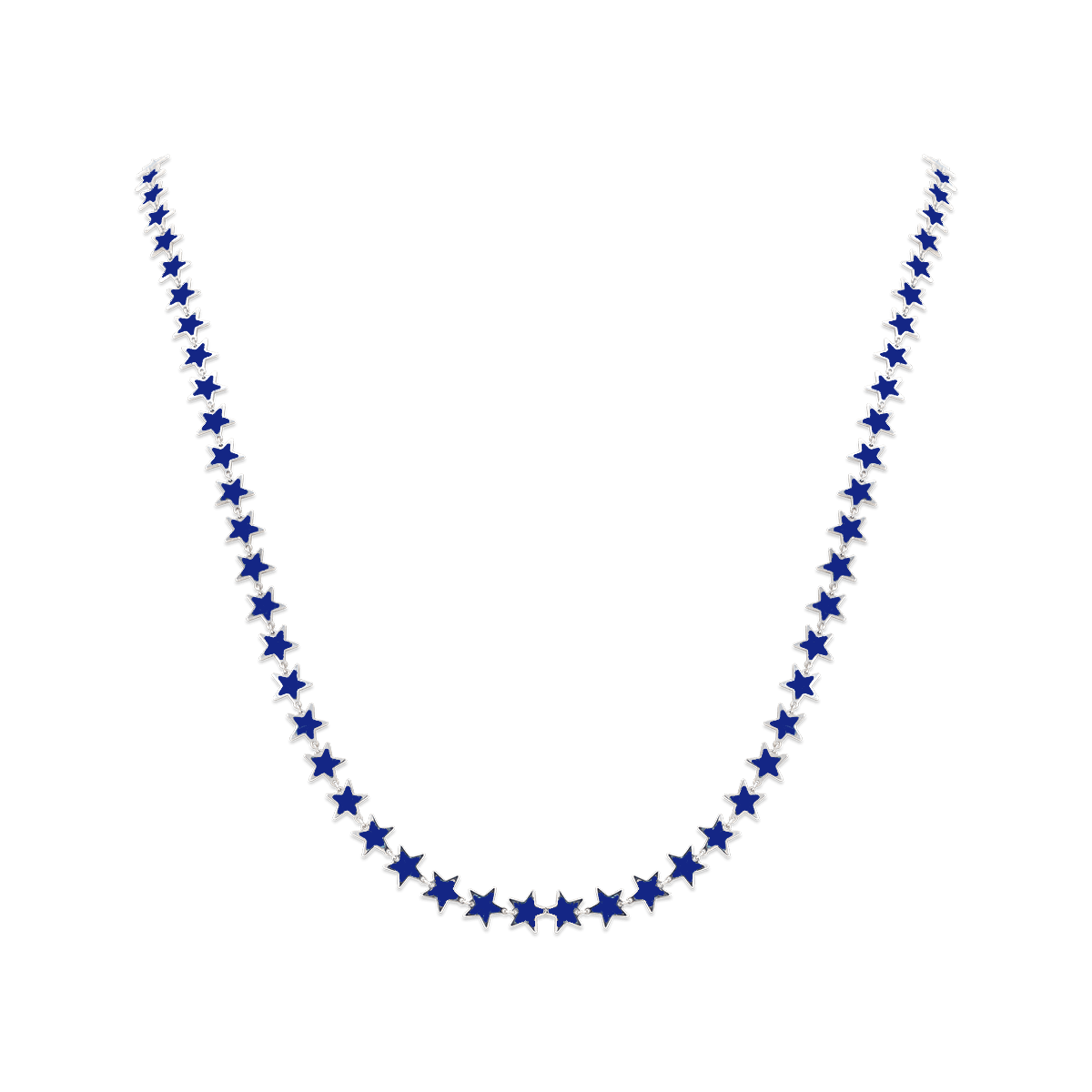 Lapis Star Necklace 14K White Gold - BluScarpa