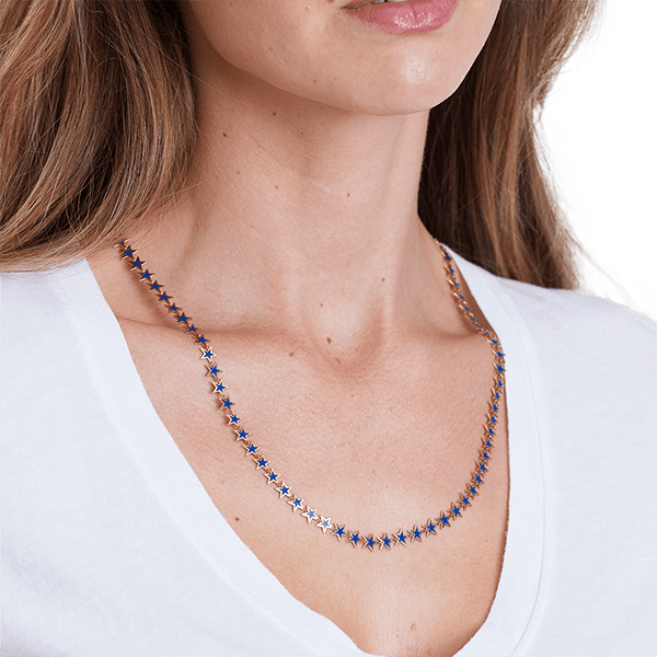 Lapis Star Necklace 14K Yellow Gold - BluScarpa