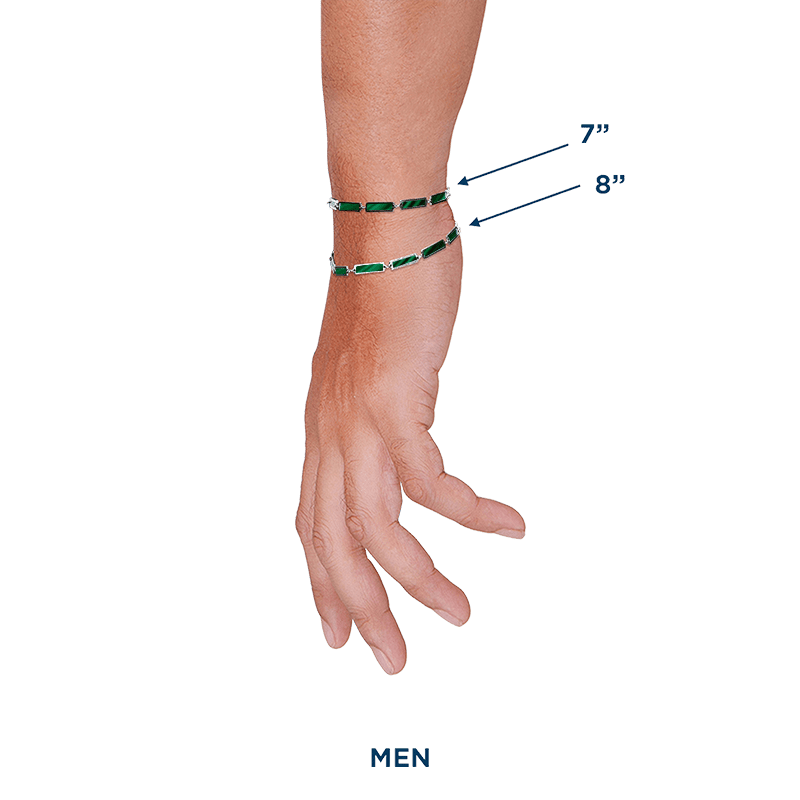 Malachite Bar Bracelet 14K White Gold - BluScarpa