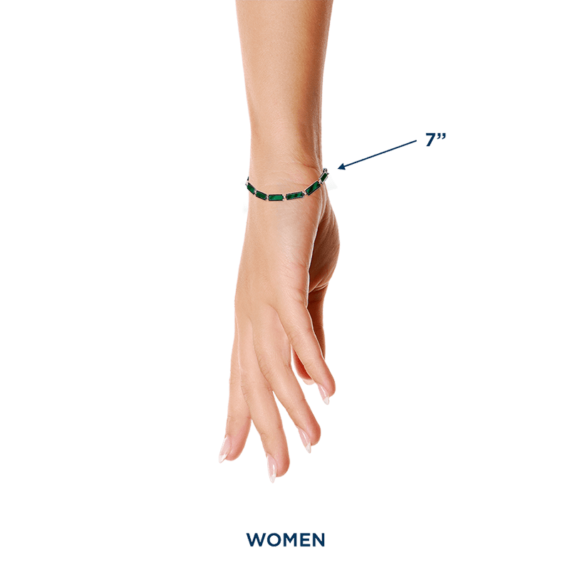 Malachite Bar Bracelet 14K White Gold - BluScarpa