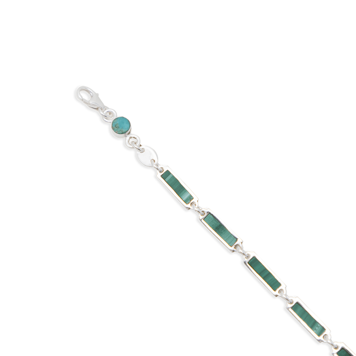 Malachite Bar Bracelet 925 Sterling Silver - BluScarpa