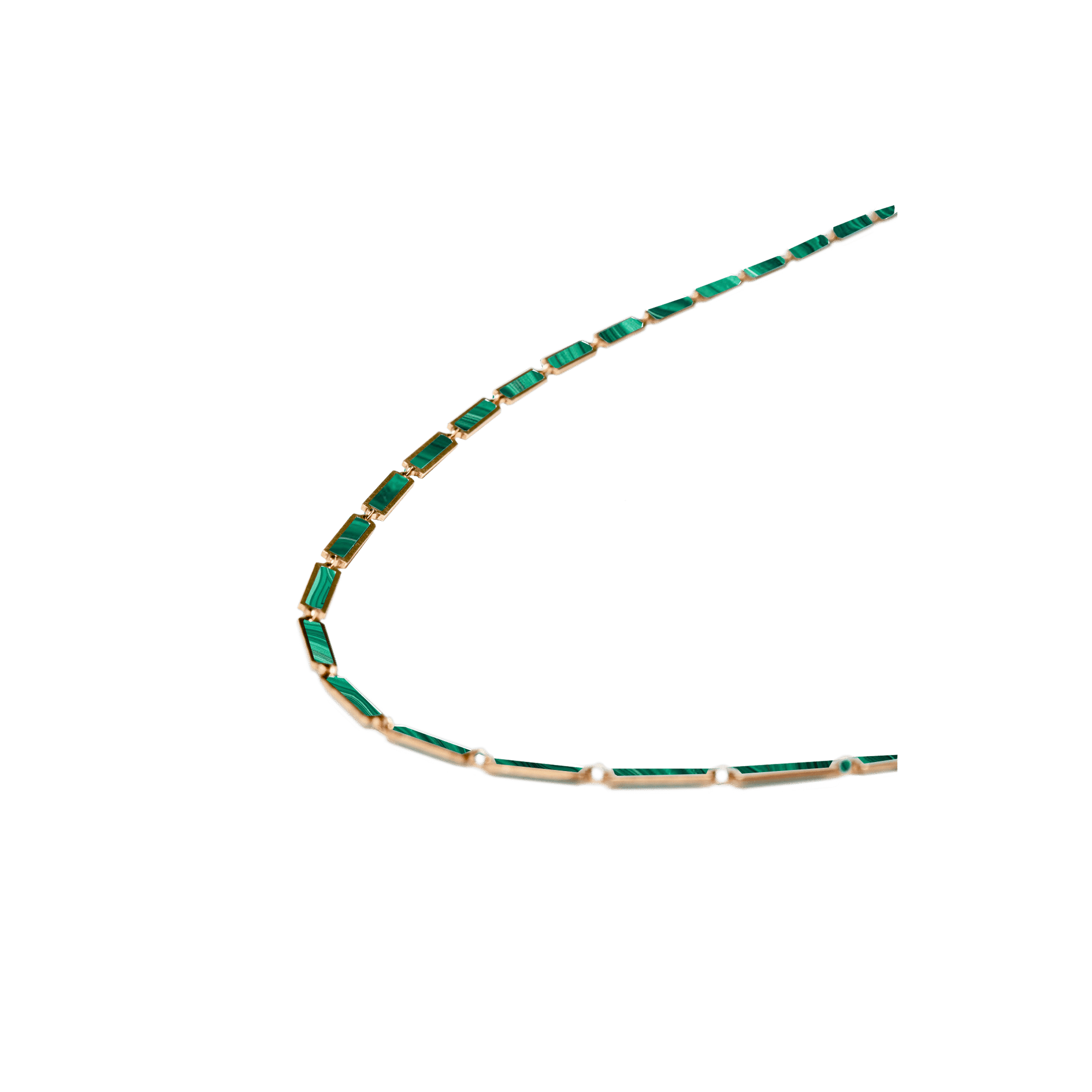 Malachite Bar Necklace 14K Yellow Gold - BluScarpa
