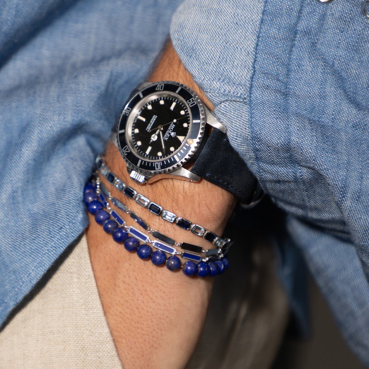 Santa Fe Beaded Lapis Bracelet - BluScarpa