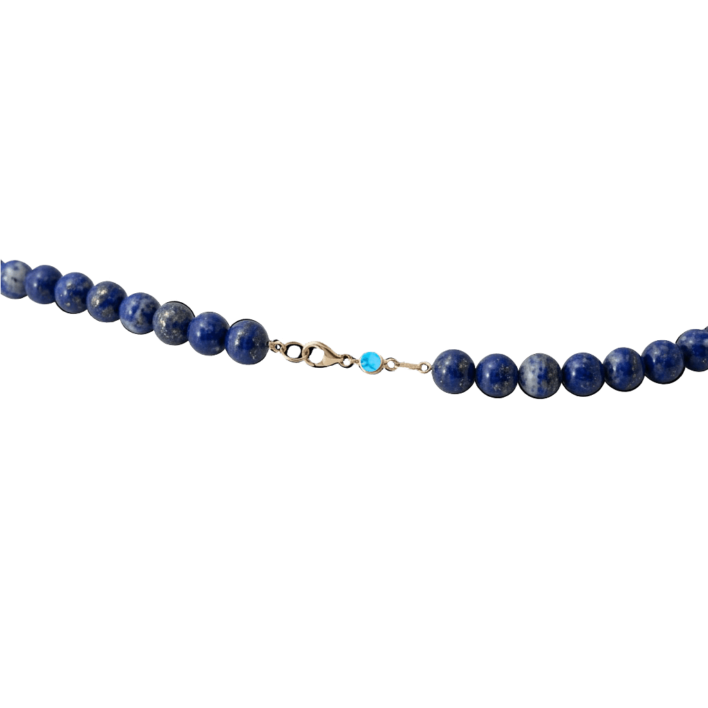 Santa Fe Beaded Lapis Necklace - 24" / 14k gold - BluScarpa