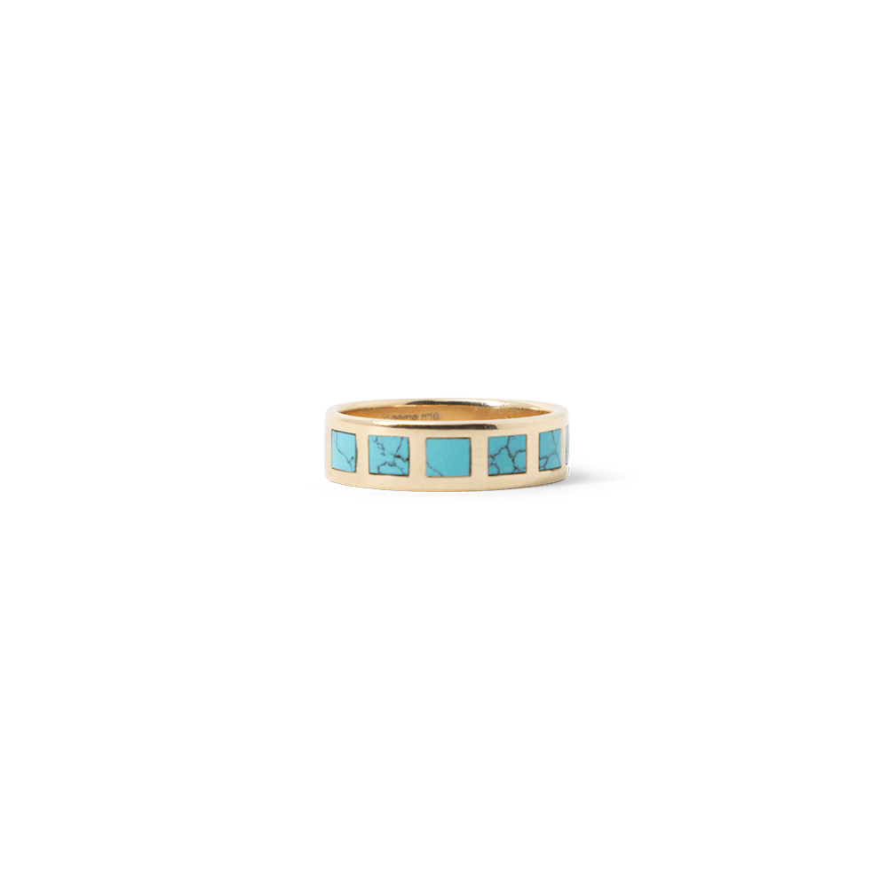 Santa Fe Ring - Turquoise 14K Yellow Gold - BluScarpa