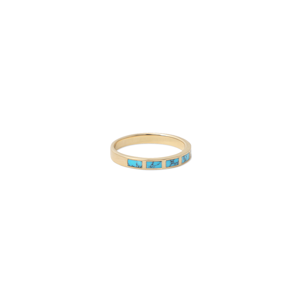 Santa Fe Ring - Turquoise 14K Yellow Gold - BluScarpa