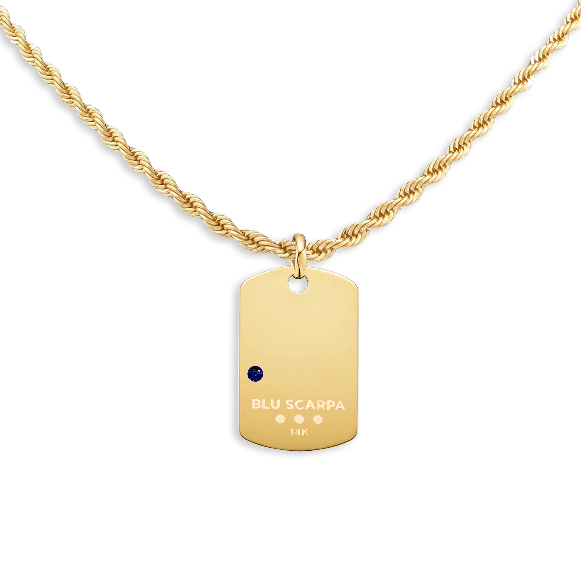 Signature Dog Tag Corda Necklace - 2MM - BluScarpa