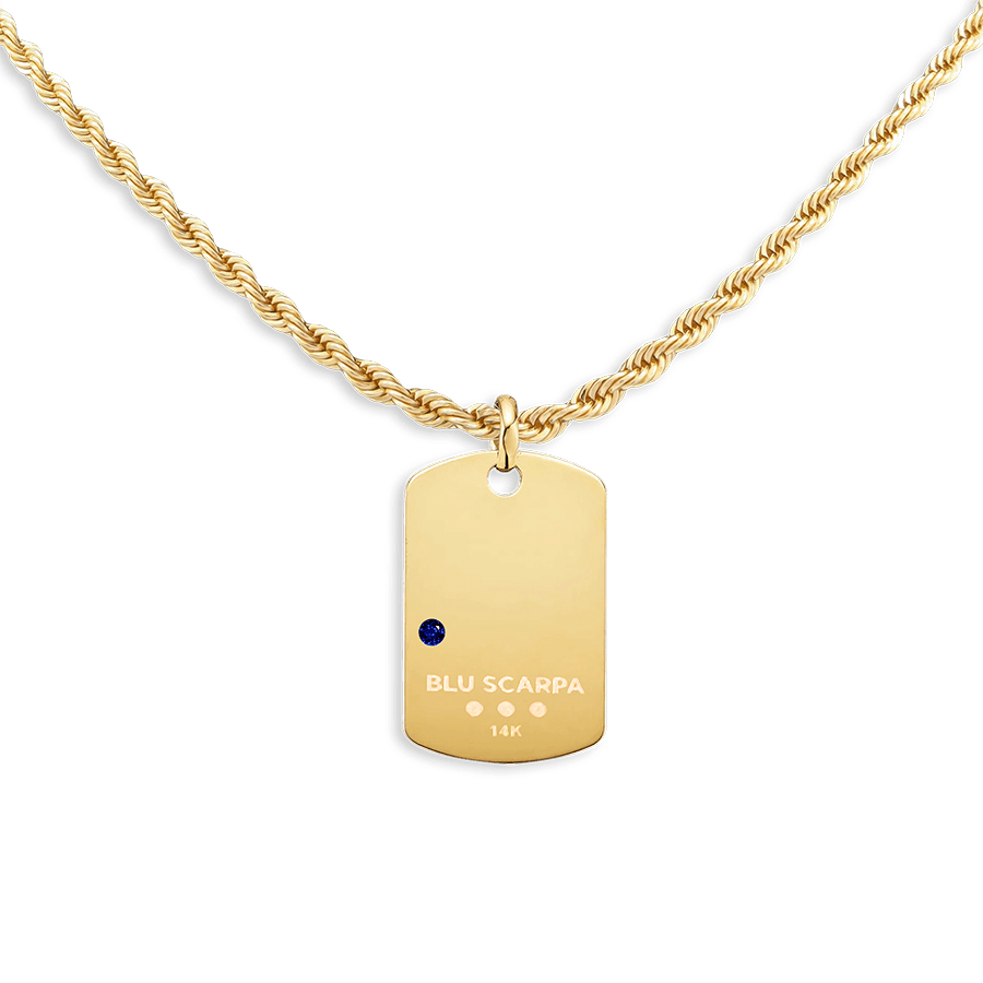 Signature Dog Tag Corda Necklace - 2MM - BluScarpa