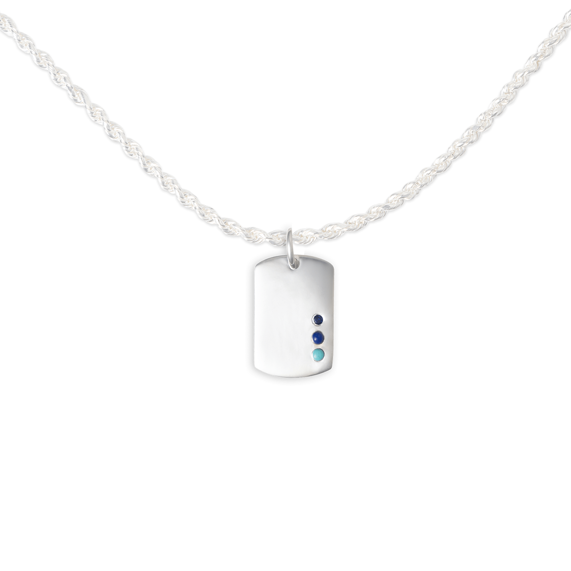 Signature Dog Tag Corda Necklace Sterling silver - BluScarpa