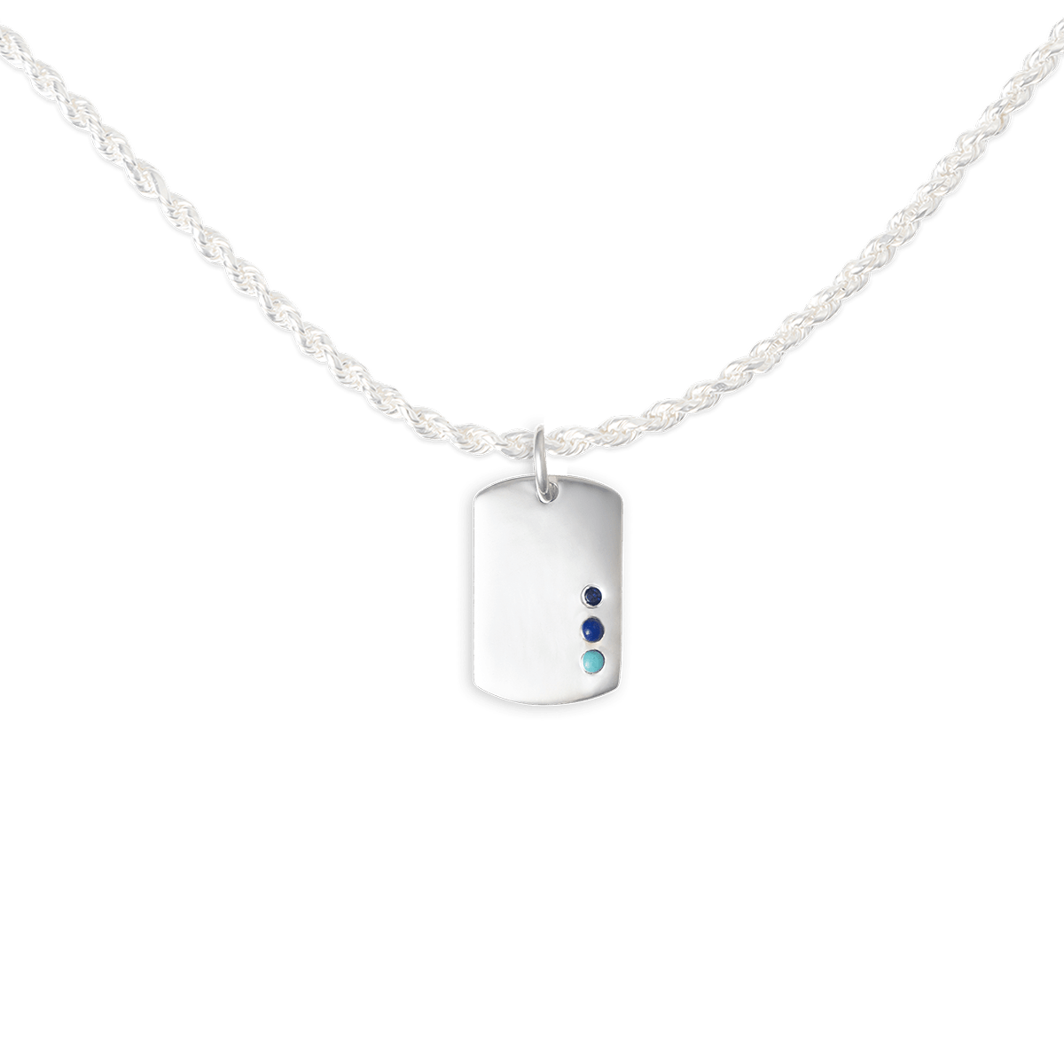Signature Dog Tag Corda Necklace Sterling silver - BluScarpa