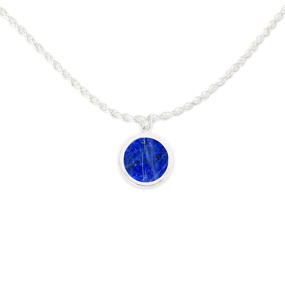 Signature Moneta Lapis Corda Necklace Sterling silver - BluScarpa