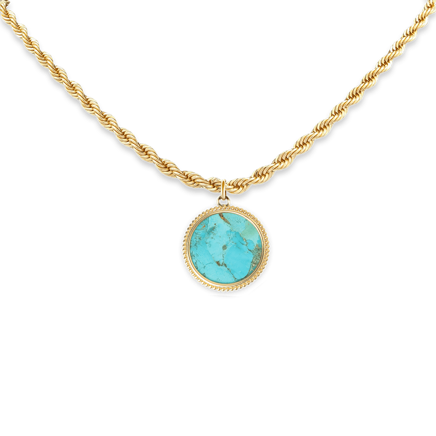 Signature Moneta Turchese Corda Necklace - 1.5MM - BluScarpa