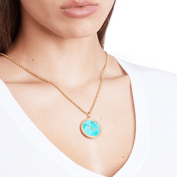 Signature Moneta Turchese Corda Necklace - 1.5MM - BluScarpa