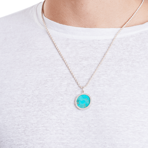 Signature Moneta Turchese Corda Necklace Sterling silver - BluScarpa