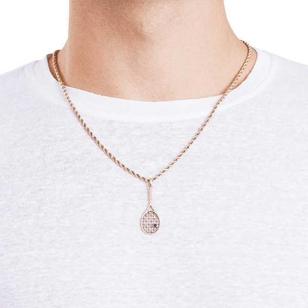 Tennis Racket Pendant 14K yellow Gold - BluScarpa