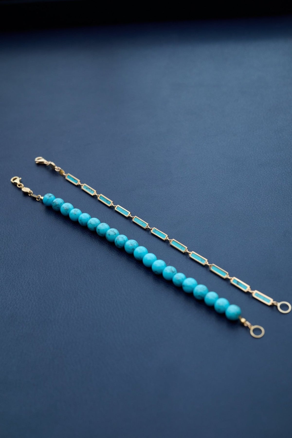Turquoise Bar Bracelet 18K Yellow Gold - BluScarpa