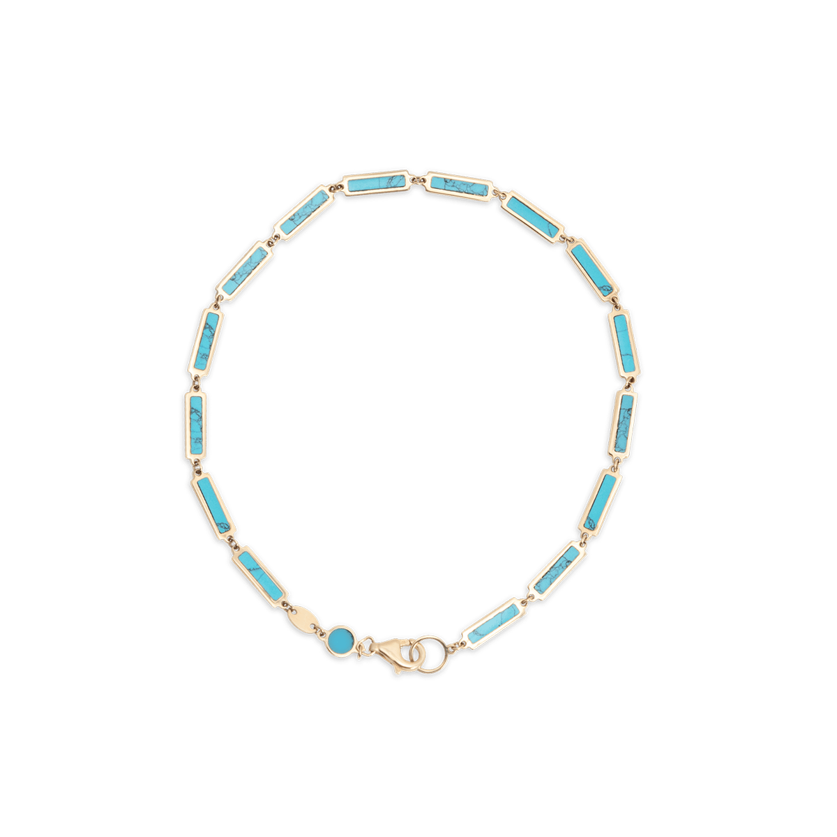 Turquoise Bar Bracelet 18K Yellow Gold - BluScarpa
