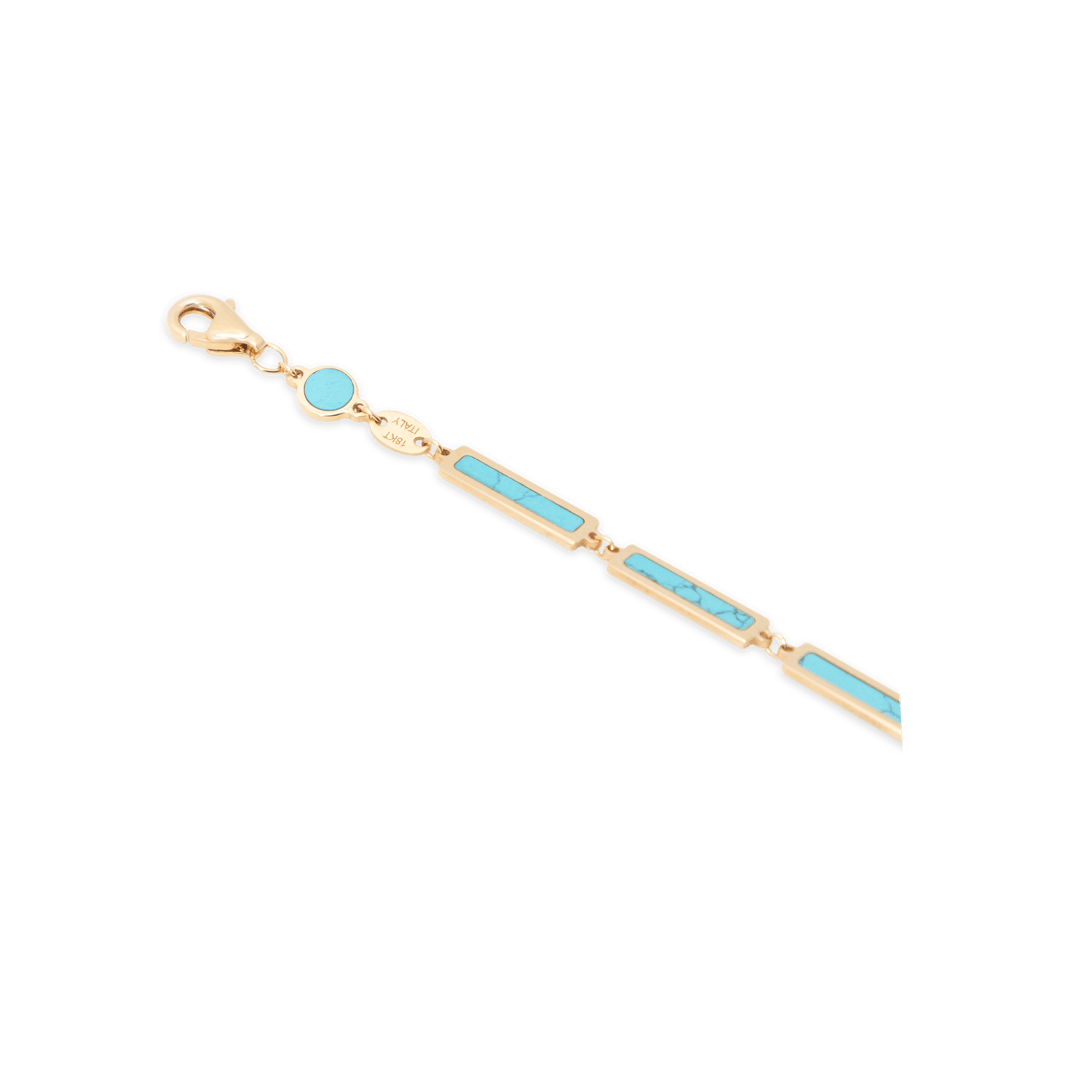 Turquoise Bar Bracelet 18K Yellow Gold - BluScarpa