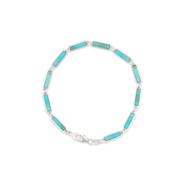 Turquoise Bar Bracelet 925 Sterling Silver – BluScarpa Turquoise Bar Bracelet 925 Sterling Silver – BluScarpa