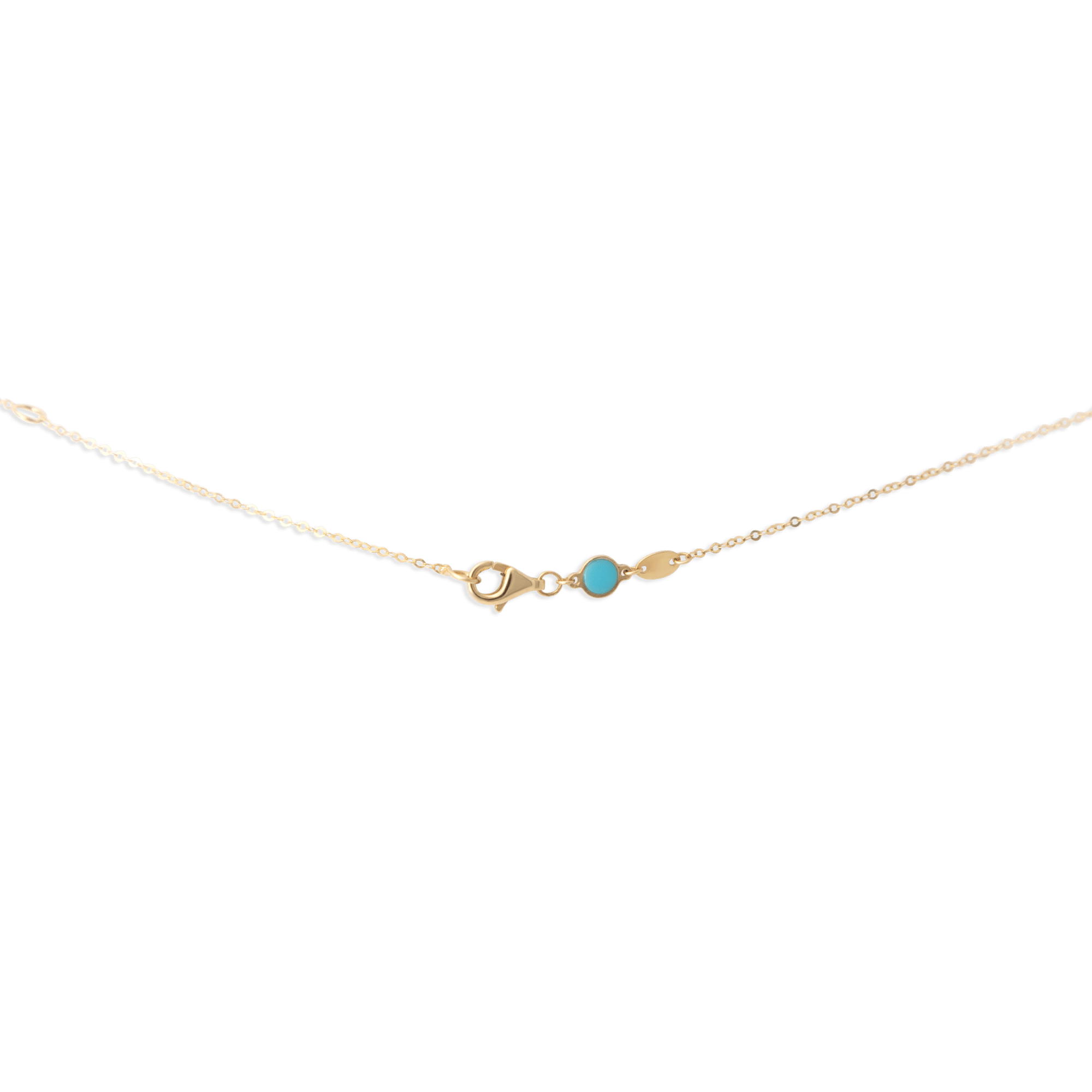 Turquoise Bar Choker Necklace 14K Yellow Gold - BluScarpa