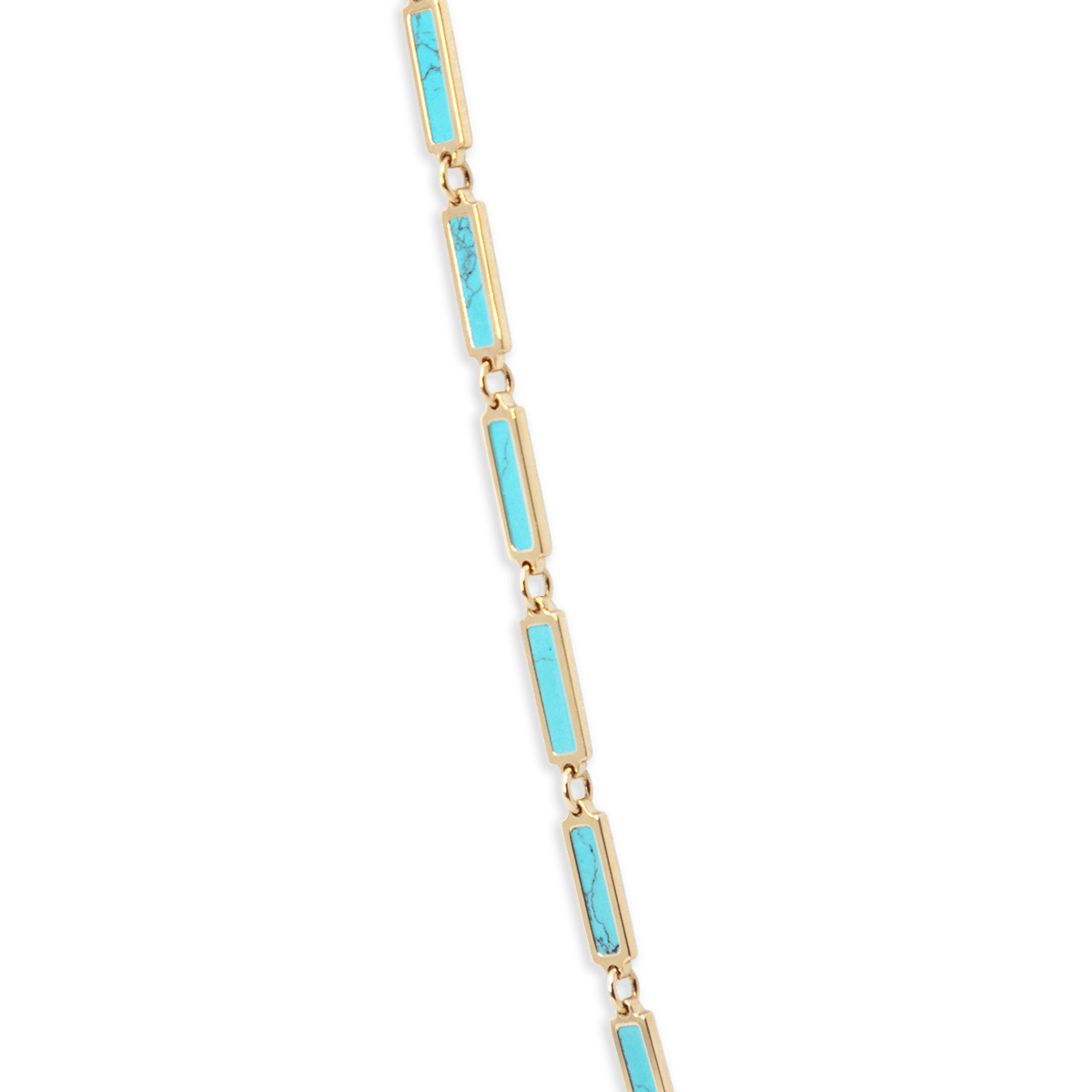Turquoise Bar Necklace 14K Yellow Gold - BluScarpa