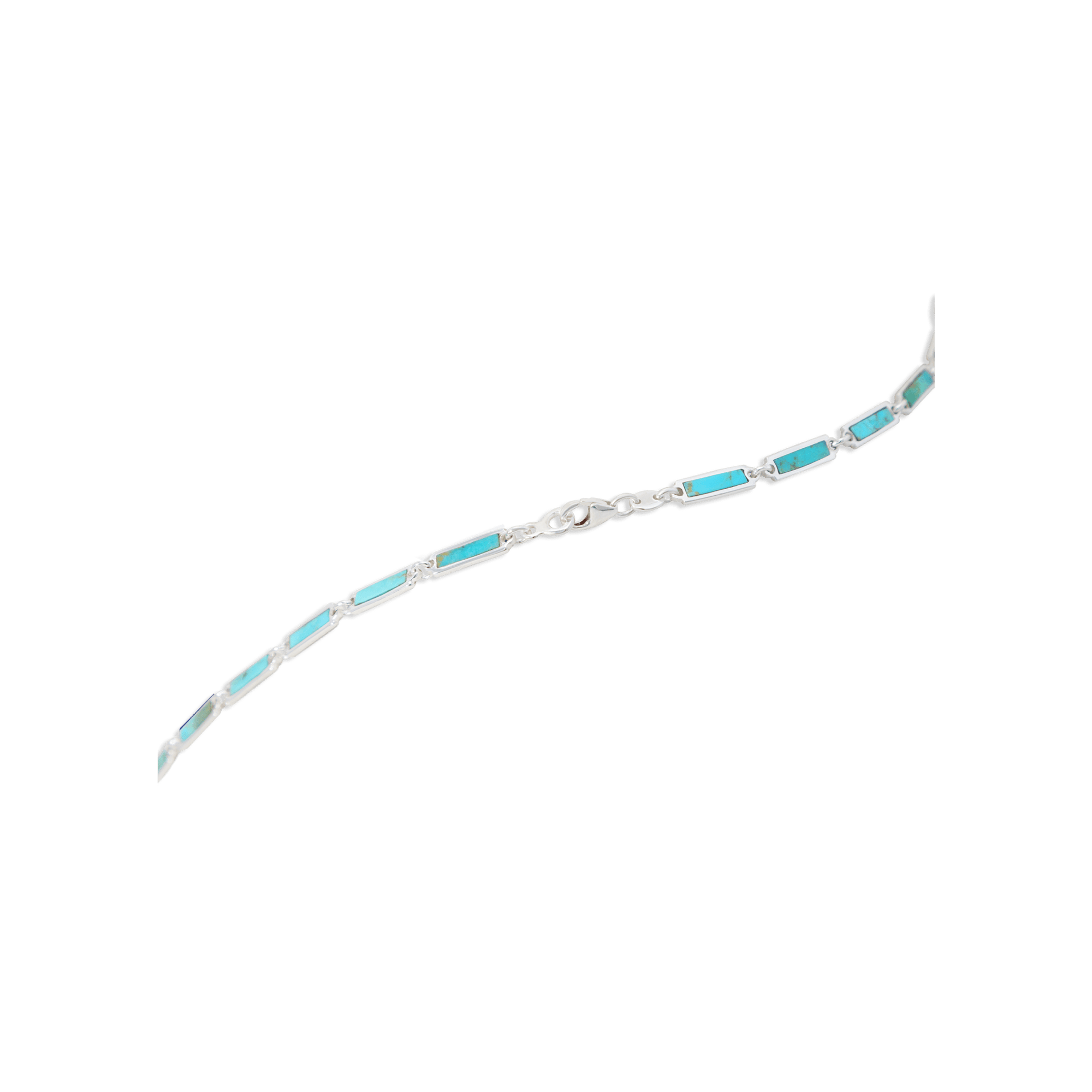 Turquoise Bar Necklace Sterling Silver - BluScarpa