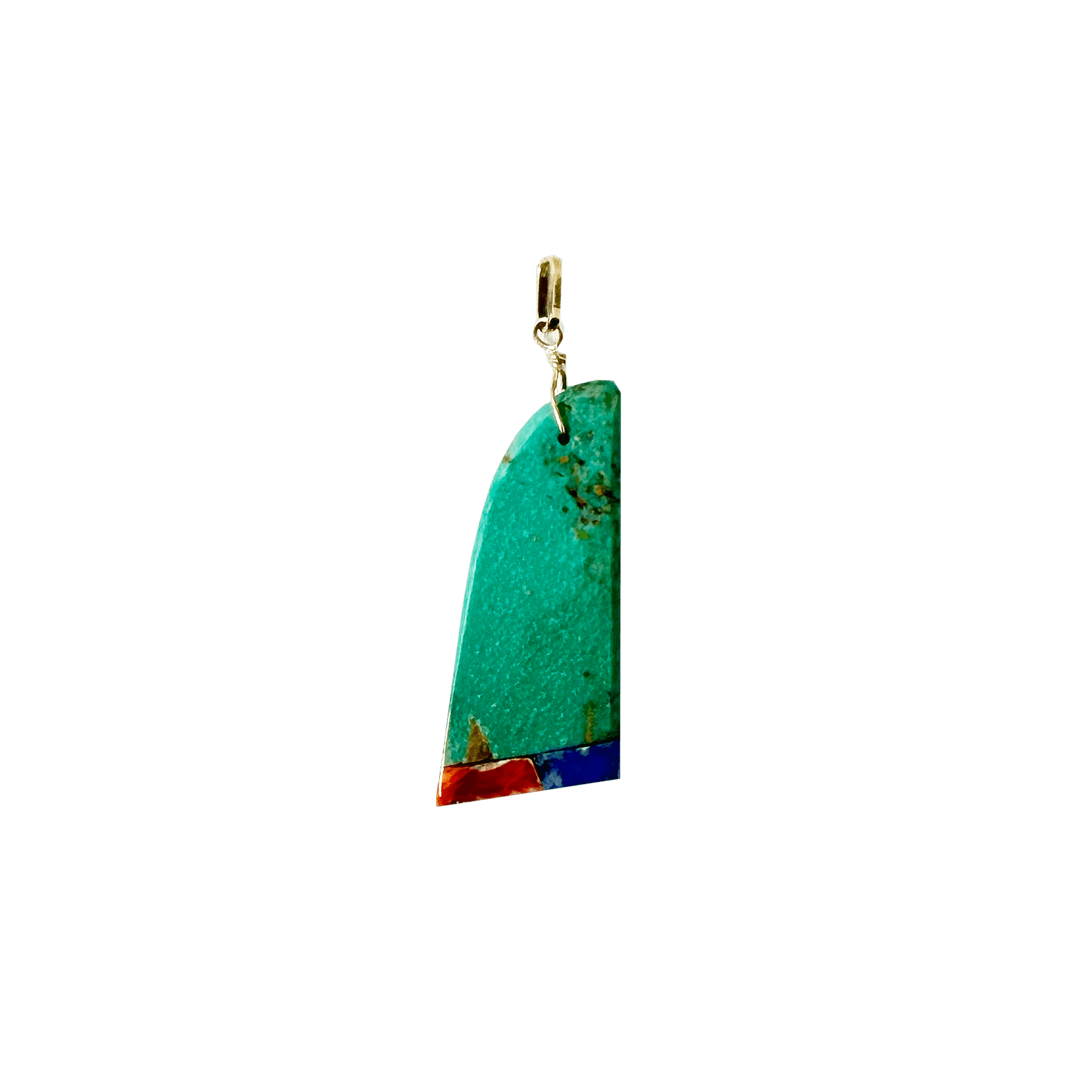 Turquoise, Coral and Lapis Inlay pendant - BluScarpa
