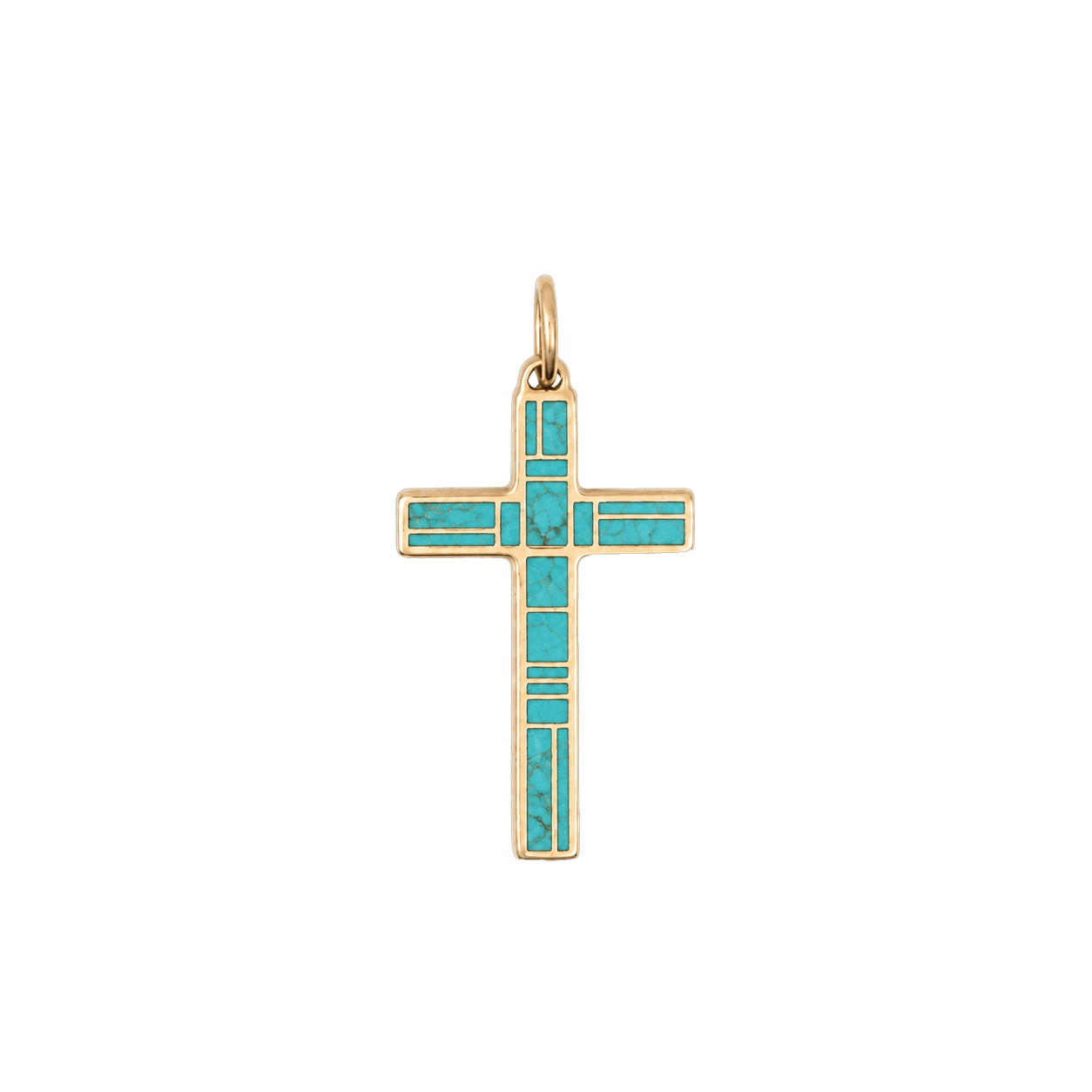 Turquoise Gem Set Cross Pendant - BluScarpa