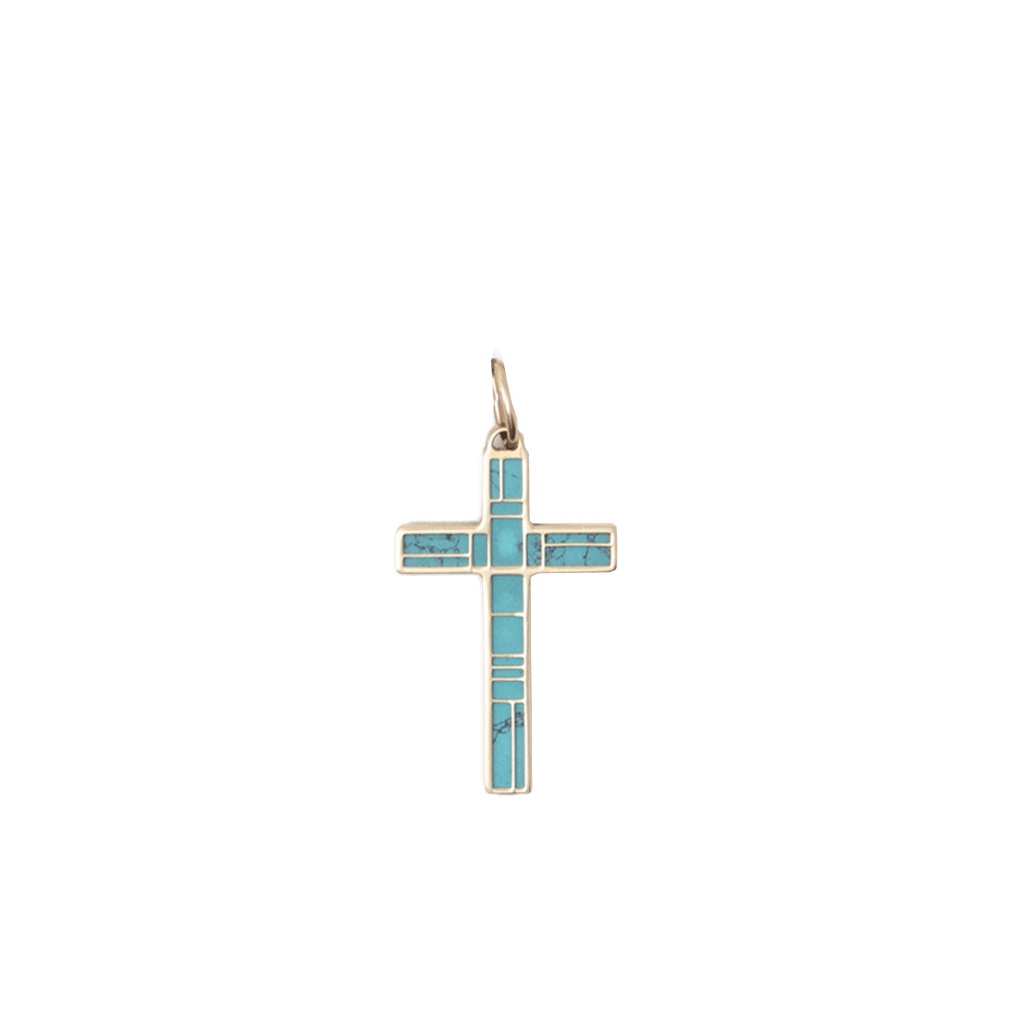 Turquoise Gem Set Cross Pendant - BluScarpa