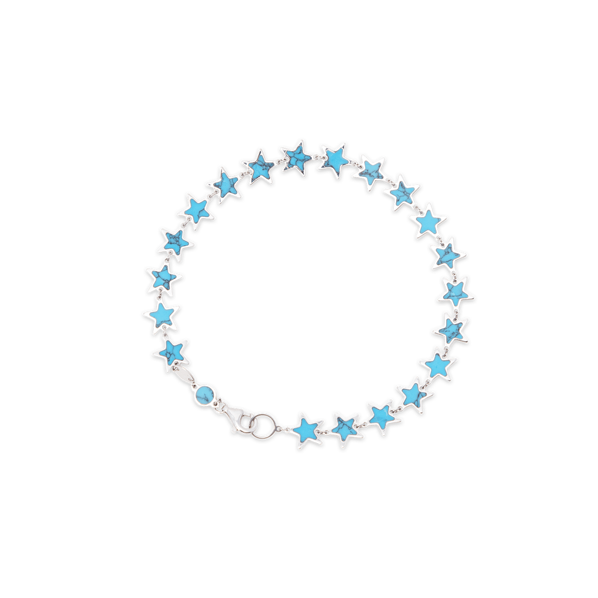 Turquoise Star Bracelet 14K White Gold - BluScarpa