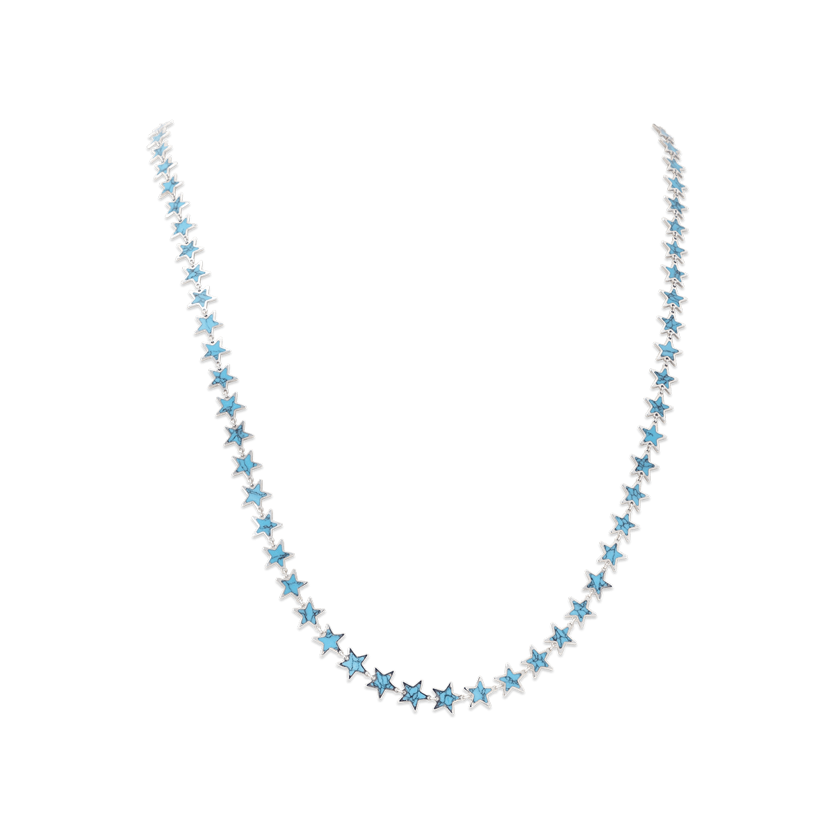 Turquoise Star Necklace 14K White Gold - BluScarpa