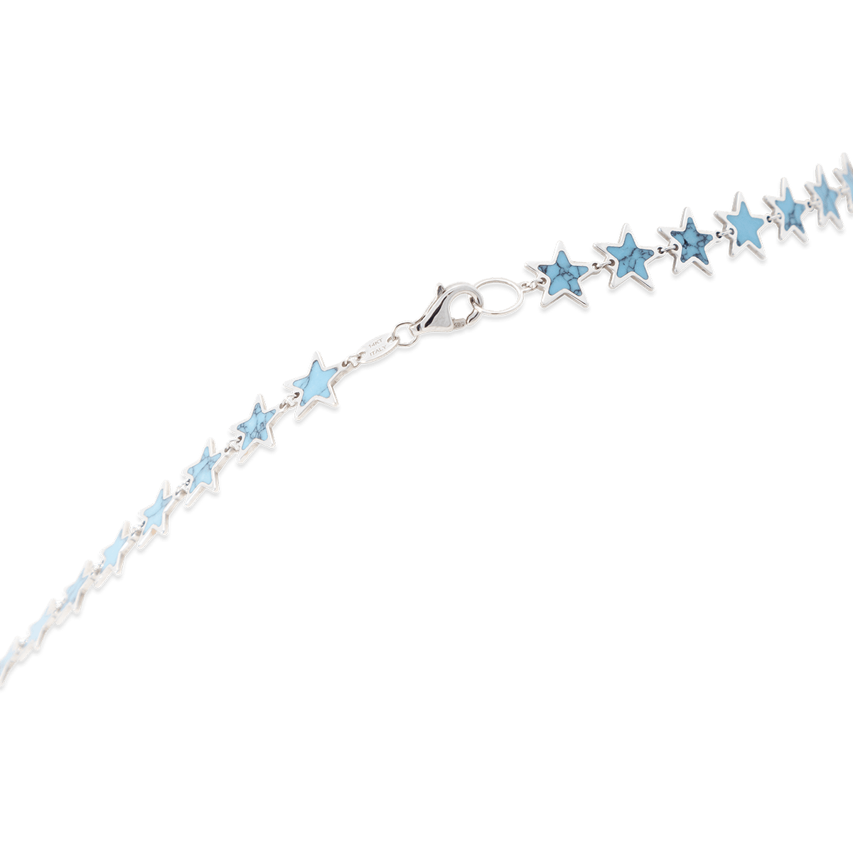 Turquoise Star Necklace 14K White Gold - BluScarpa