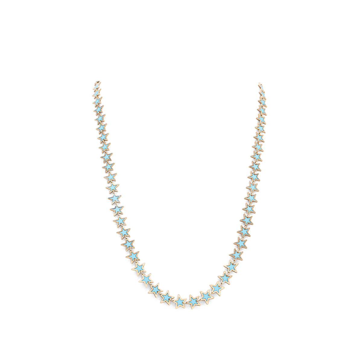 Turquoise Star Necklace 14K Yellow Gold - BluScarpa