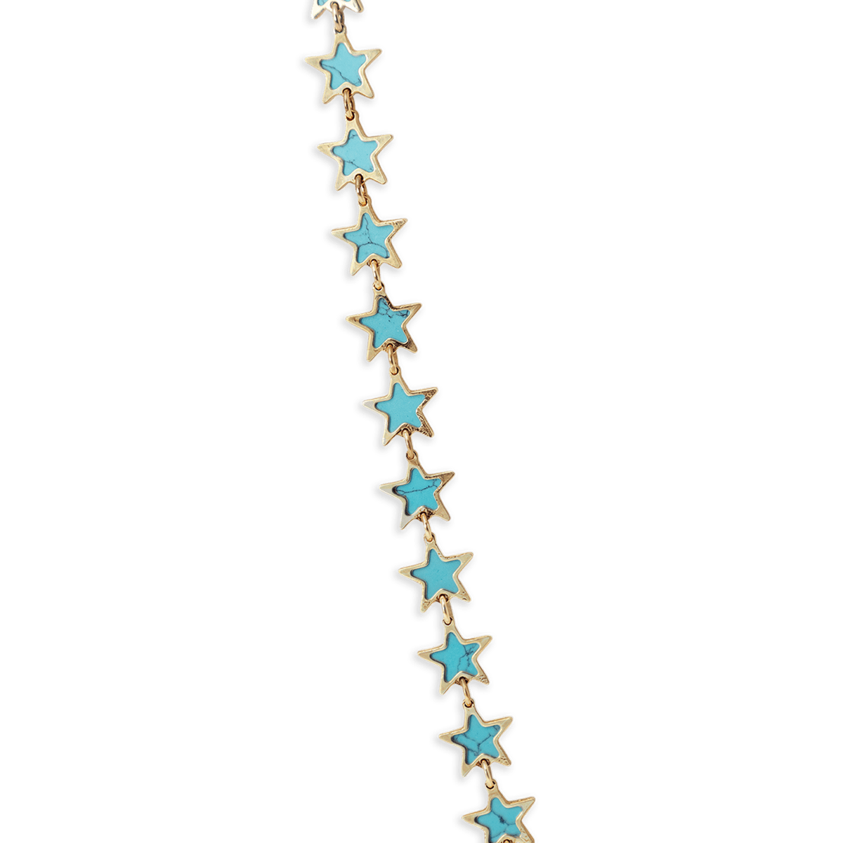 Turquoise Star Necklace 14K Yellow Gold - BluScarpa