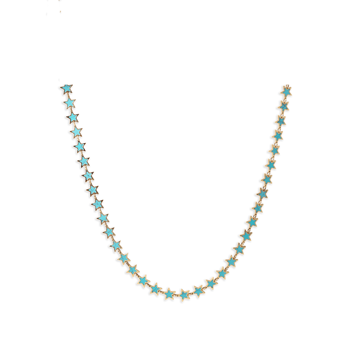 Turquoise Star Necklace 14K Yellow Gold - BluScarpa