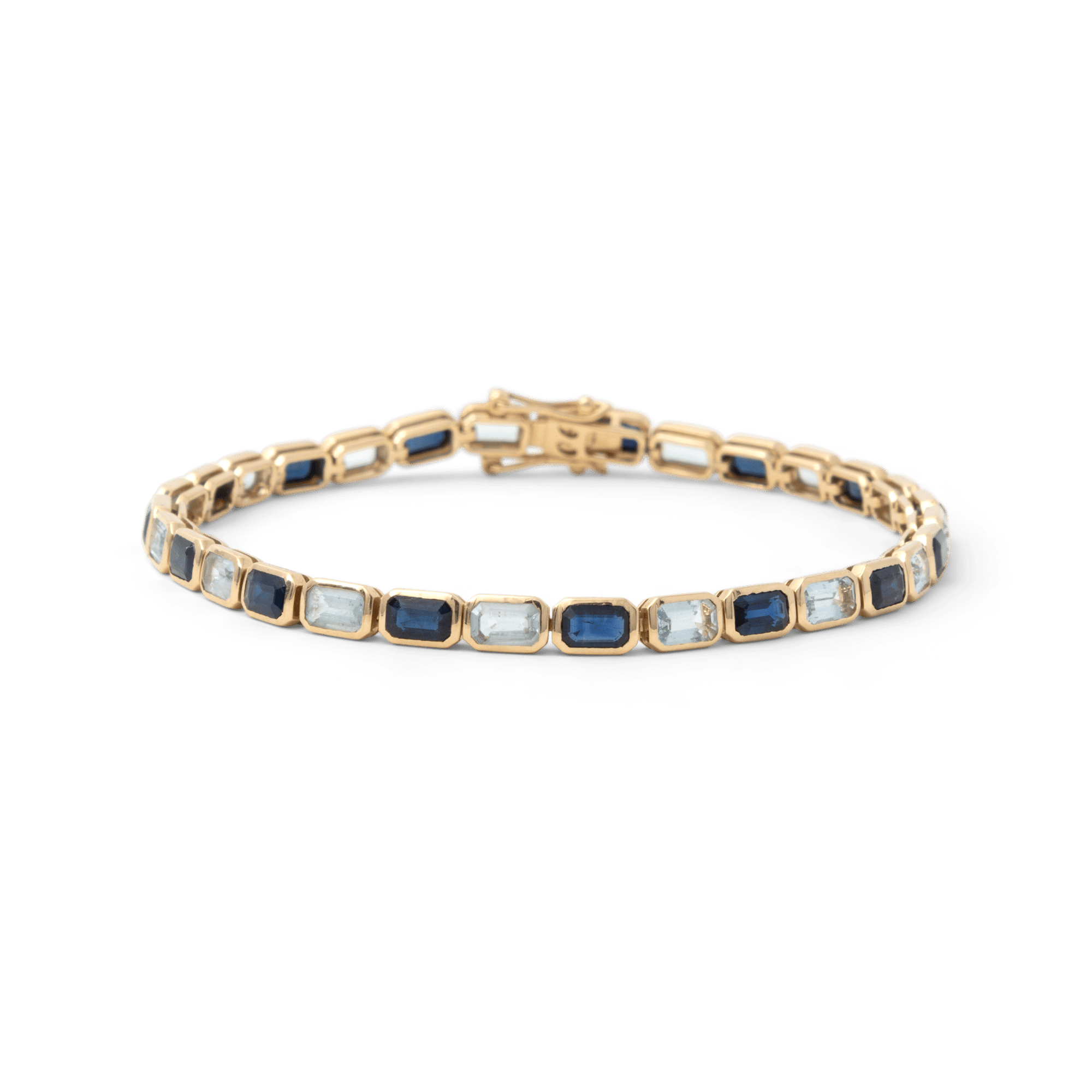 Two Tone Baguette Tennis Bracelet - 9 carats - BluScarpa