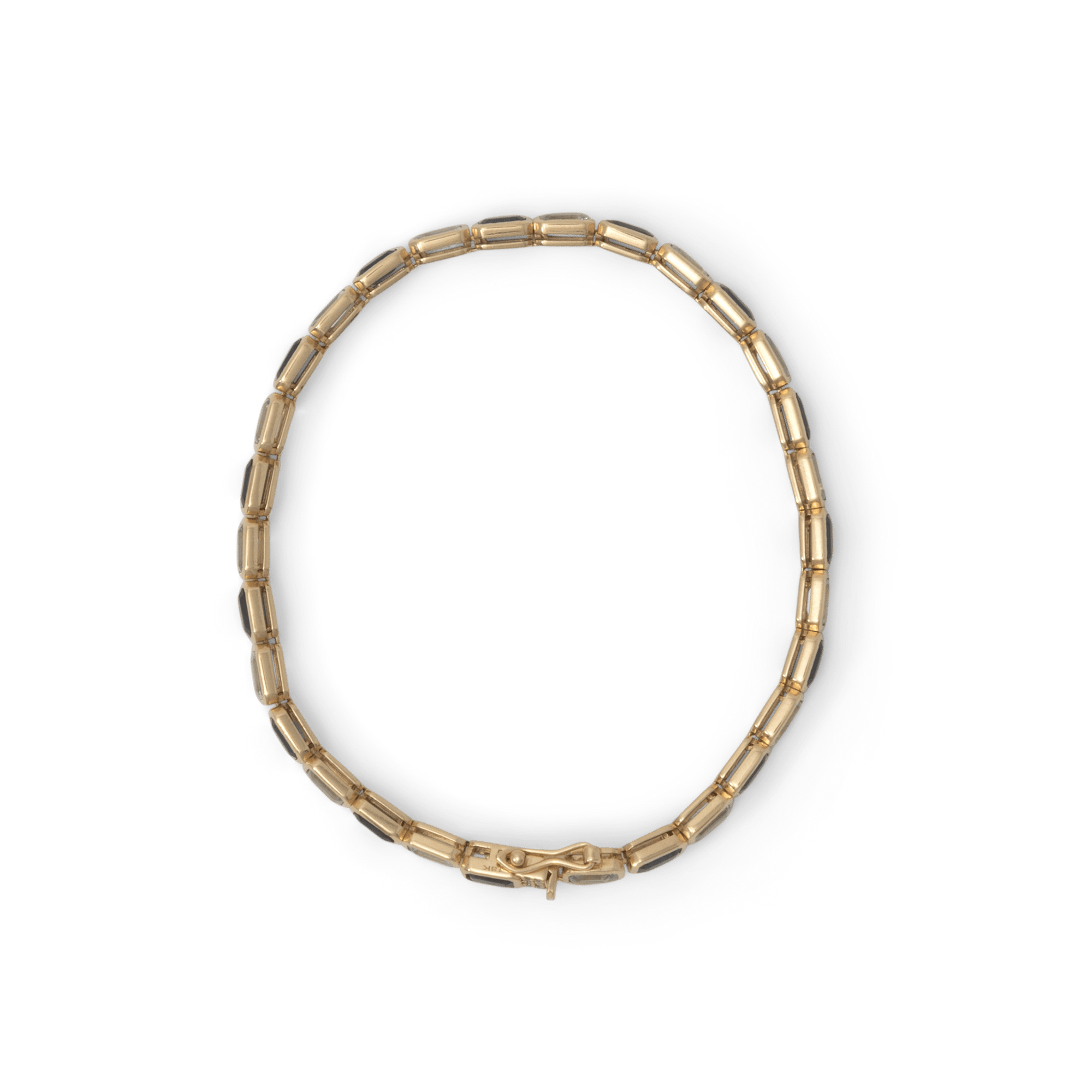 Two Tone Baguette Tennis Bracelet - 9 carats - BluScarpa
